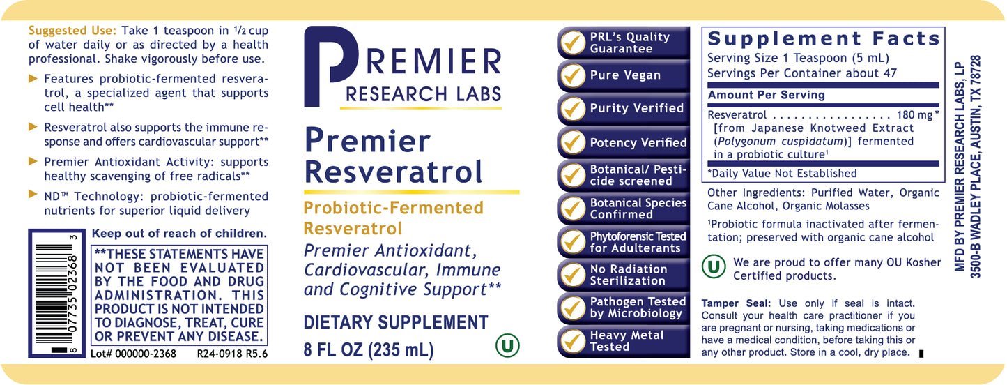 Resveratrol, Premier (Fermented) 8 FL OZ