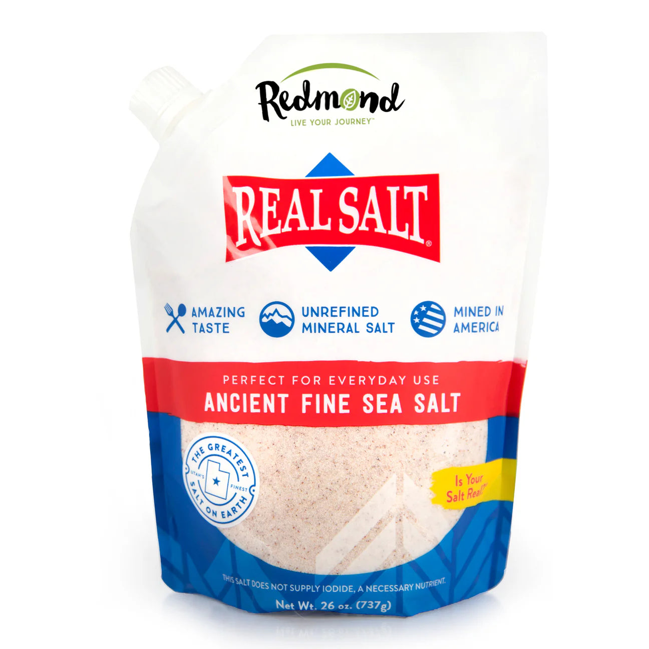 Real Salt Fine Refill Pouch (26 Oz.)