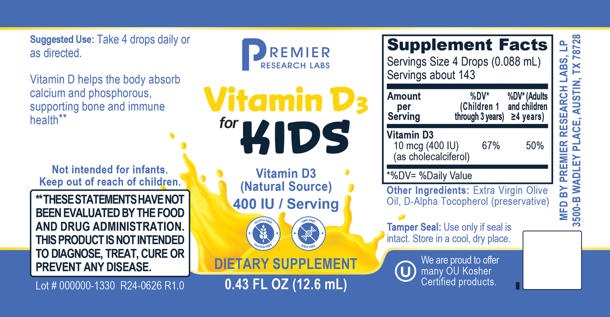 Vitamin D3 For KIDS, Premier