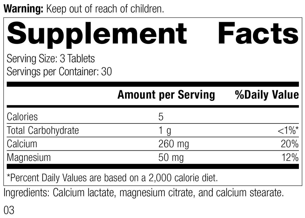 Doc Calcium Calcium Lactate, 90 Tablets – All Natural Family Doc