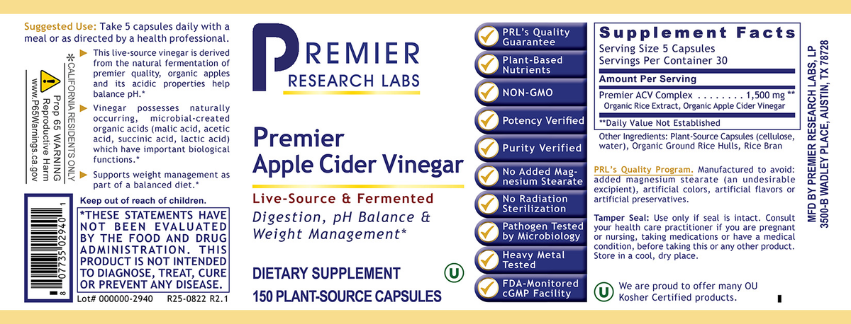 Apple Cider Vinegar, Premier