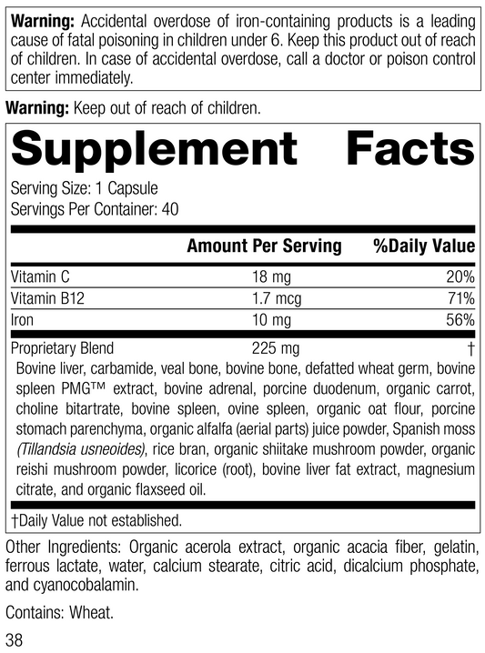 Ferrofood®, 40 Capsules, Rev 38 Supplement Facts