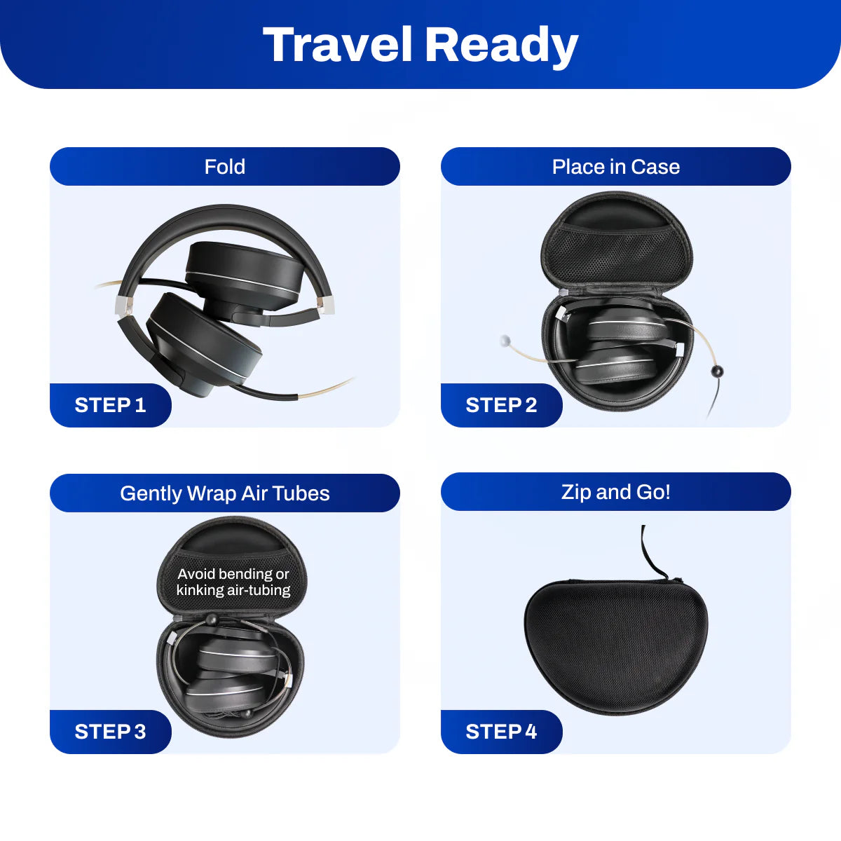 EMF Radiation-Free Air Tube Over-Ear Headphones
