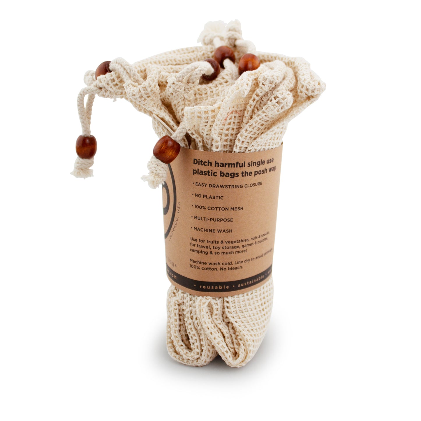 Ecoposh Cotton Mesh Produce Bag :: Natural (6pk)