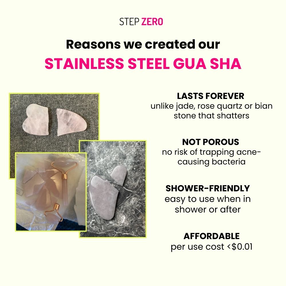 Face Gua Sha Tool | 100% Stainless Steel | Depuff, Sculpt, Tone