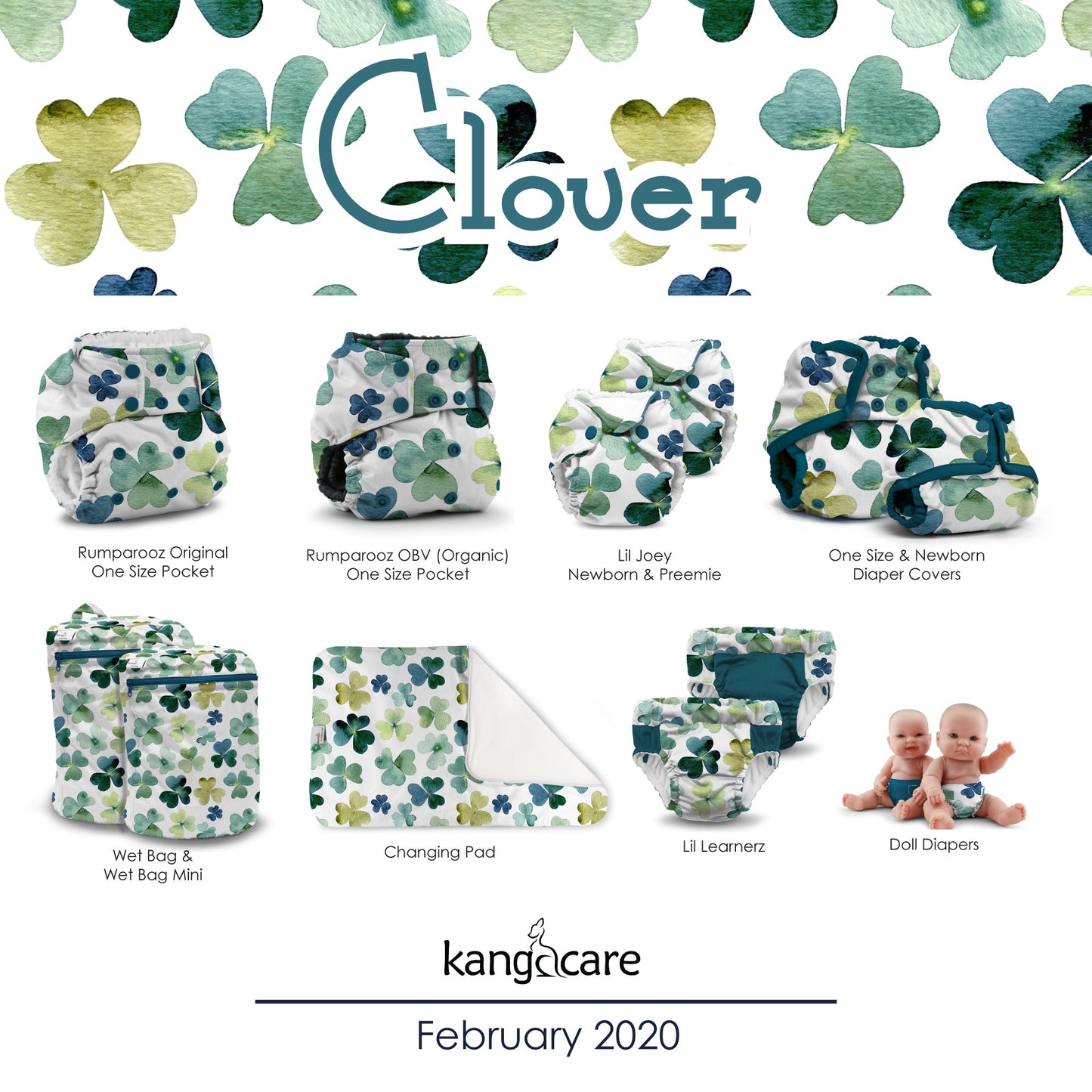 Rumparooz OBV G3 One Size Pocket Cloth Diaper - Clover Shamrock