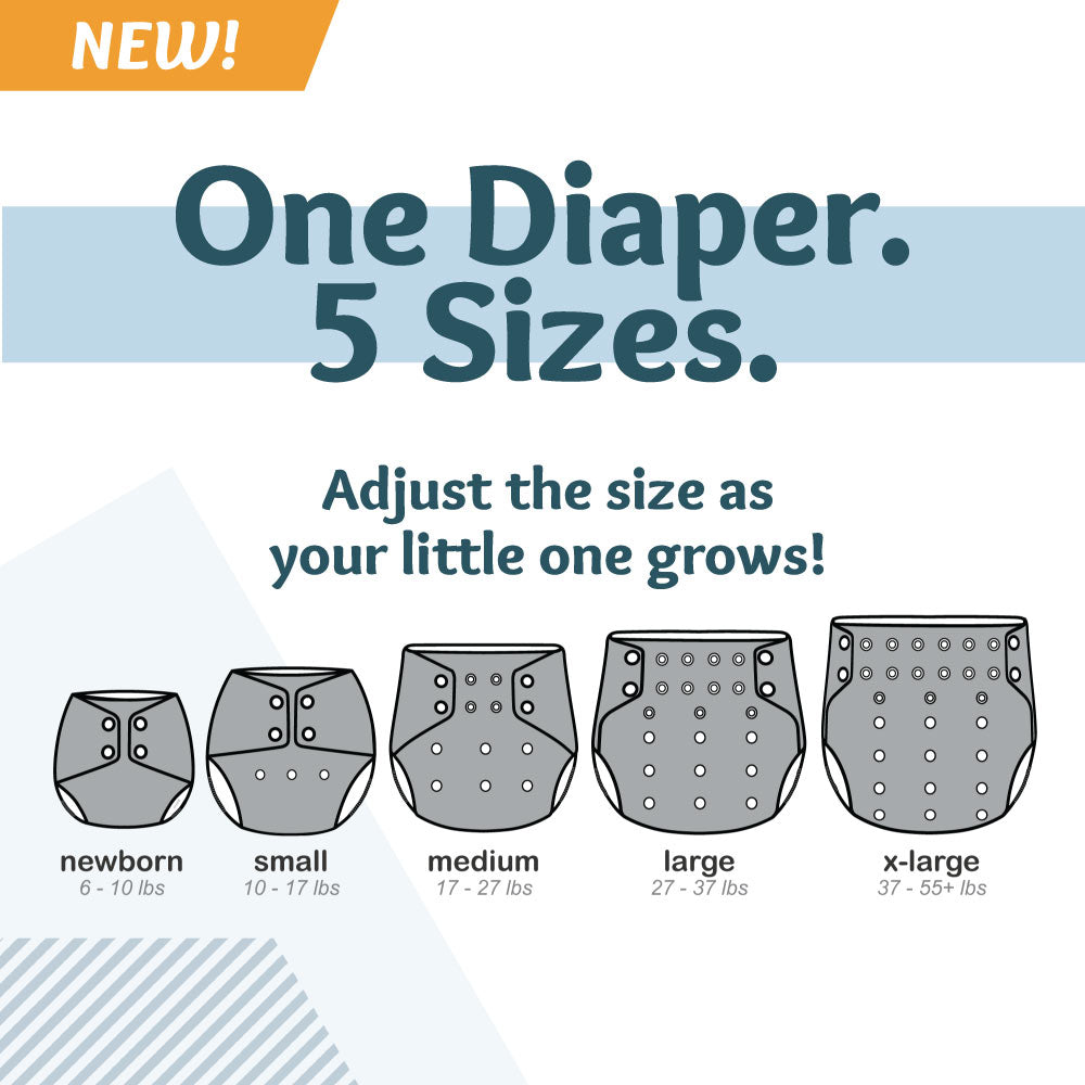 Rumparooz OBV G3 One Size Pocket Cloth Diaper - Storm White