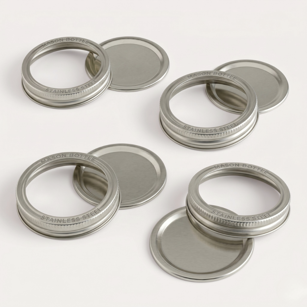 Stainless Steel Ring + Lid, 4 Pack