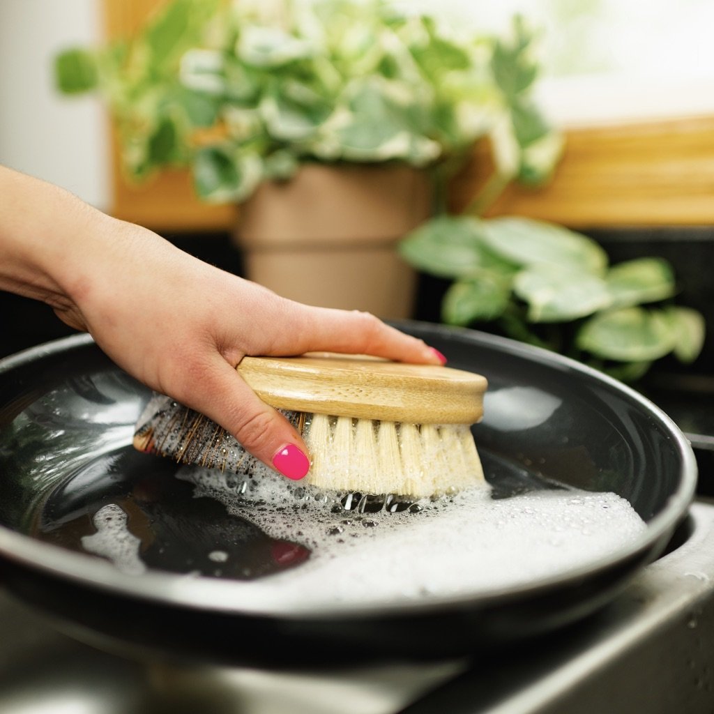 Double-Sided Bamboo Cleaning Brush
